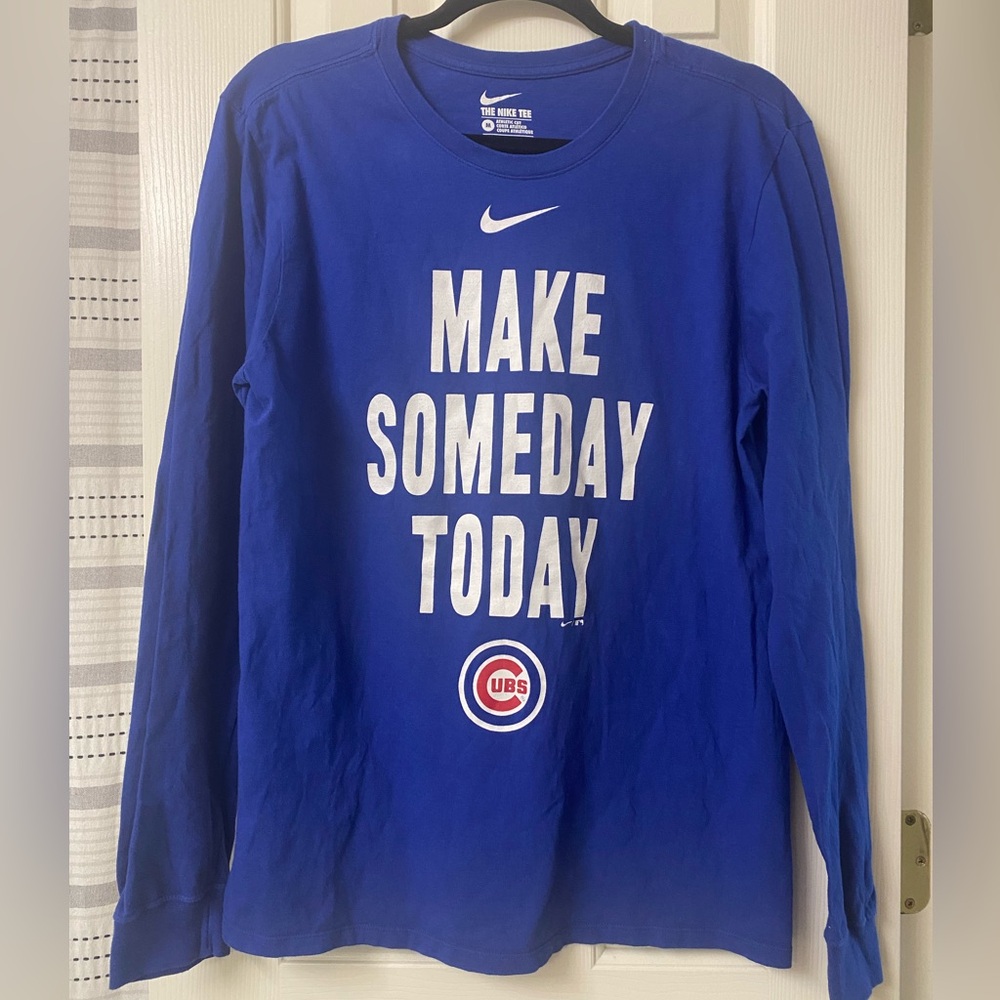 Nike Blue Chicago Cubs 'Make Someday Today' Long Sleeve T-Shirt Size  Medium